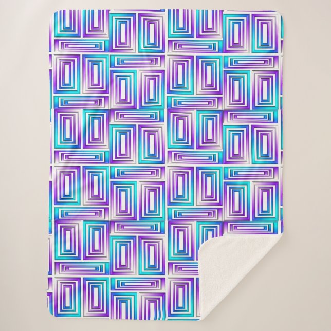 geometric rectangles blanket (Front)