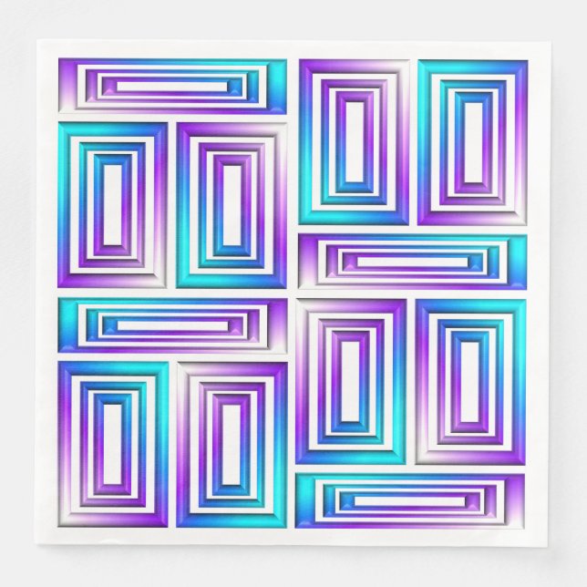 geometric rectangles paper napkins (Front)