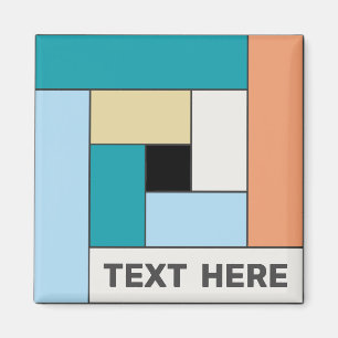 Geometric Rectangles (ver10) with Any Text Magnet