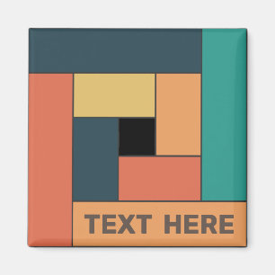 Geometric Rectangles (ver2) with Any Text Magnet