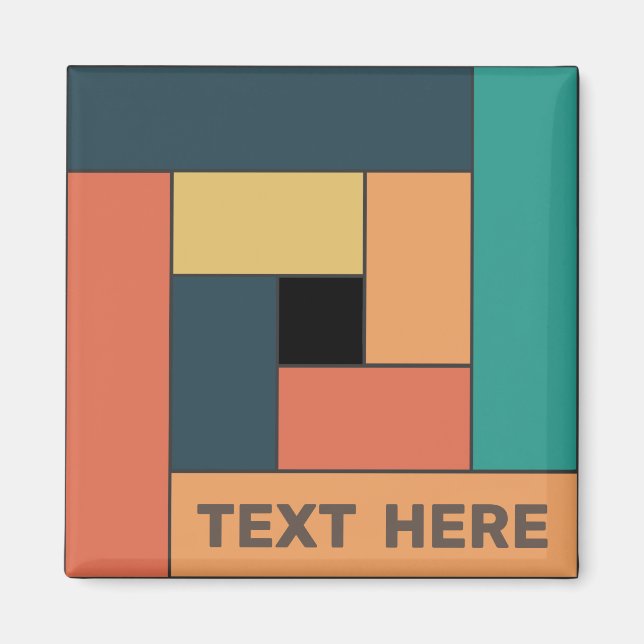Geometric Rectangles (ver2) with Any Text Magnet (Front)