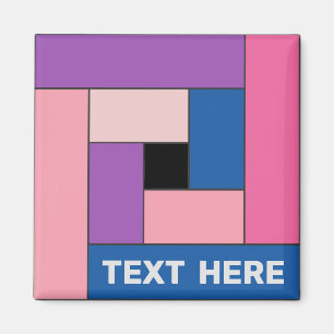 Geometric Rectangles (ver 1) with Any Text Magnet