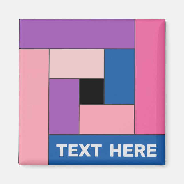 Geometric Rectangles (ver 1) with Any Text Magnet (Front)