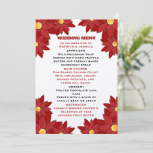 Geometric Red and Gold Floral Menu