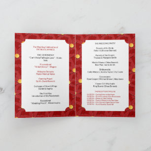 Geometric Red and Gold Floral Programme