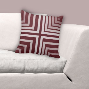 Geometric Red Angular Corners Pattern Cushion