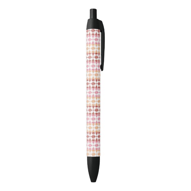 Geometric red ikat stripes pattern black ink pen (Bottom (Vertical))