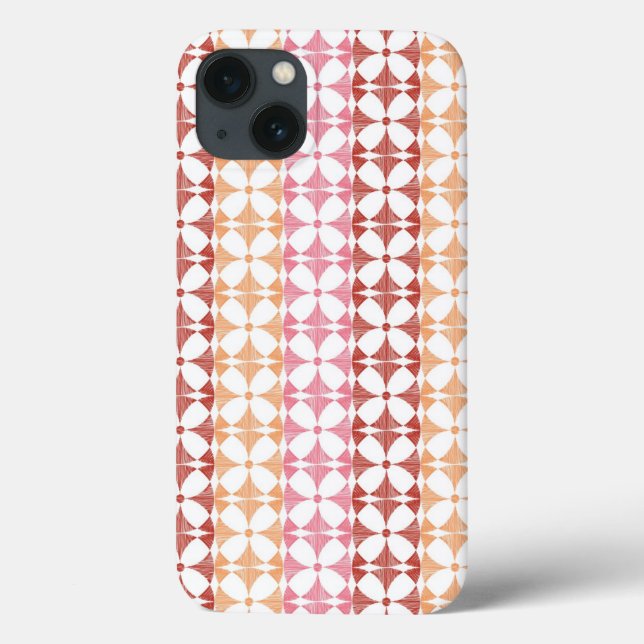 Geometric red ikat stripes pattern Case-Mate iPhone case (Back)
