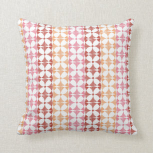 Geometric red ikat stripes pattern cushion