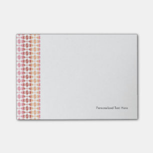 Geometric red ikat stripes pattern post-it notes