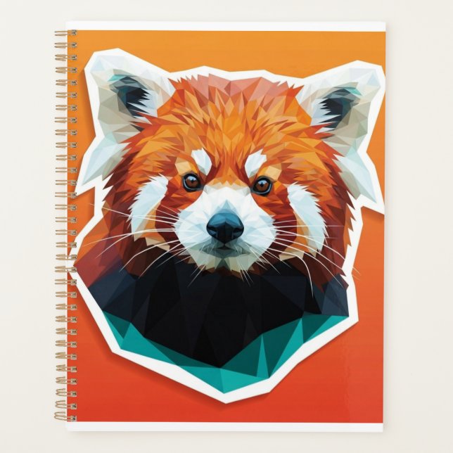Geometric Red Panda Planner (Front)