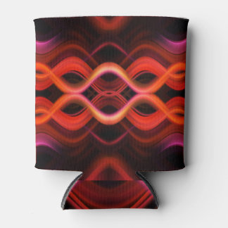 Geometric red wavy lines design. can cooler