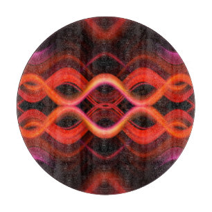 Geometric red wavy lines design. cutting board