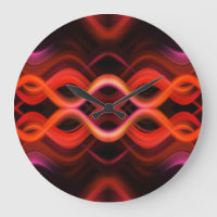 Geometric red wavy lines design.
