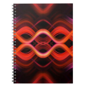 Geometric red wavy lines design. notebook