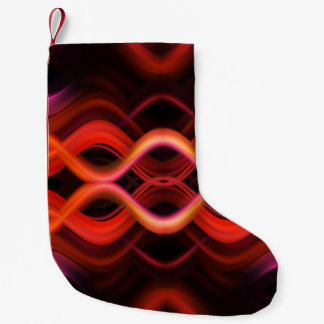 Geometric red wavy lines design. small christmas stocking