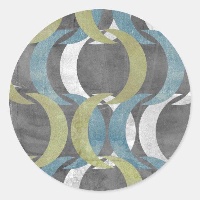 Geometric Repeat I Classic Round Sticker (Front)