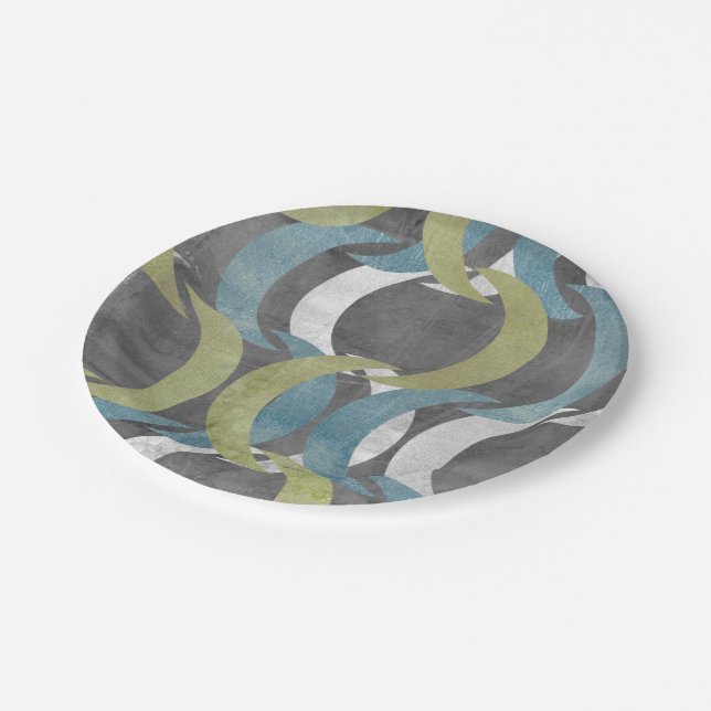 Geometric Repeat I Paper Plate (Angled)