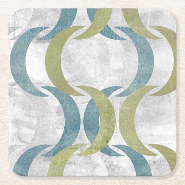 Geometric Repeat III Square Paper Coaster (Front)