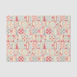 Geometric Retro 1950s Midcentury Modern Pink Tissue Paper