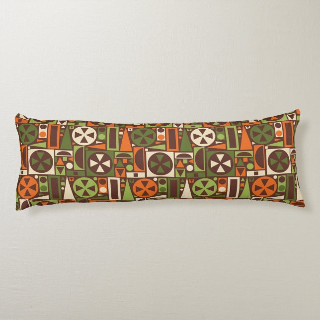 Geometric Retro 50s Mid-Century Modern Abstract Body Cushion (Back)