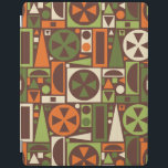 Geometric Retro 50s Mid-Century Modern Abstract iPad Cover<br><div class="desc">This original, retro 1950s / 1960s mid-mod abstract geometric pattern is made of triangles, squares, rectangles and circles. It's designed in vintage shades of orange, green and cream on a brown background. This pretty pattern repeats seamlessly. It's for fans of midcentury modern minimalist art. Add a touch of antique, mod...</div>