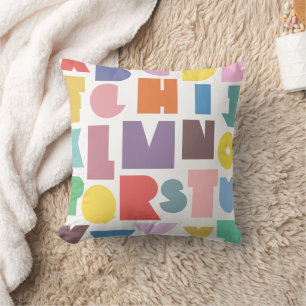 Geometric Retro Alphabet Cushion