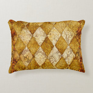 geometric retro background in golden colours decorative cushion