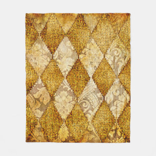 geometric retro background in golden colours fleece blanket