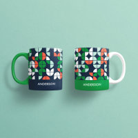geometric retro blue red green modern Christmas Ap