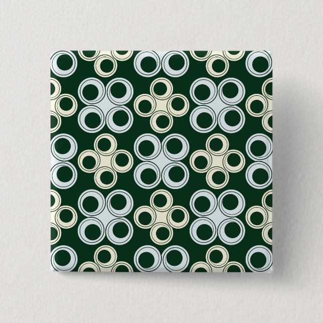 Geometric Retro Circles Pattern 15 Cm Square Badge (Front)