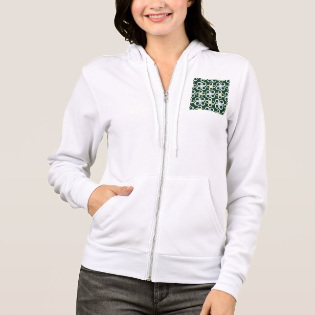 Geometric Retro Circles Pattern Hoodie (Front)
