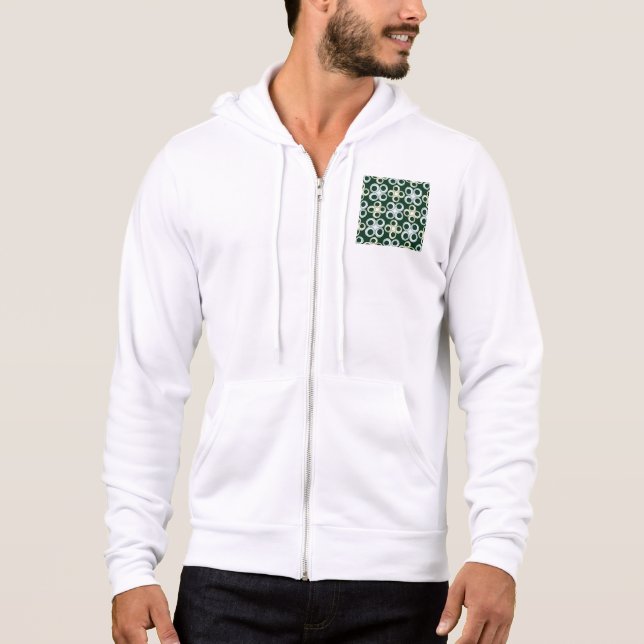 Geometric Retro Circles Pattern Hoodie (Front)
