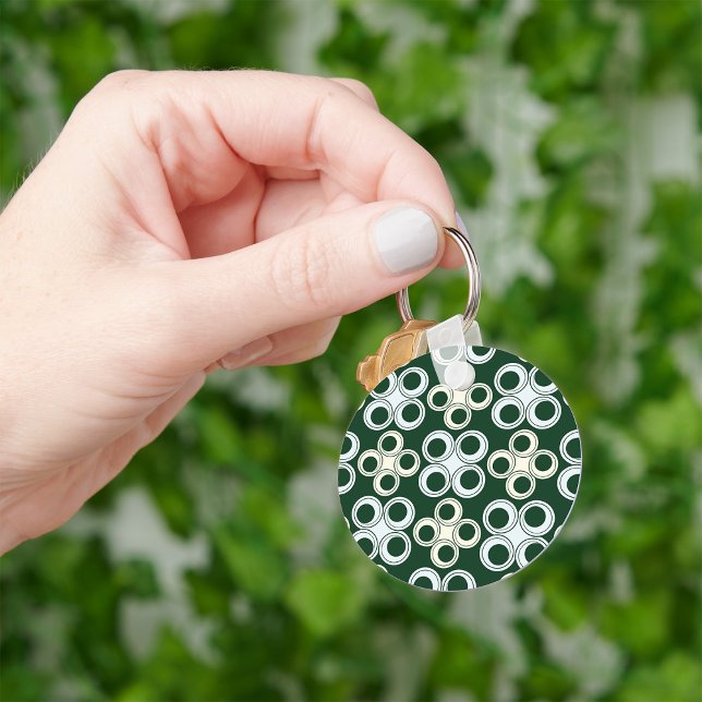 Geometric Retro Circles Pattern Key Ring (Creator Uploaded)