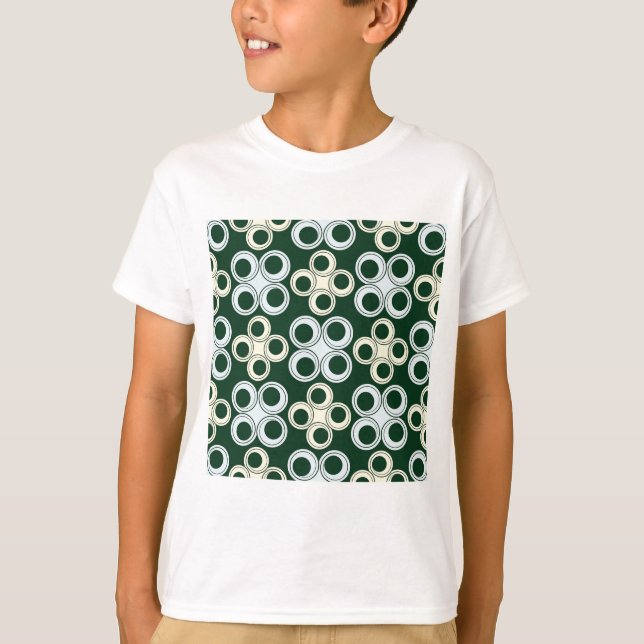 Geometric Retro Circles Pattern T-Shirt (Front)