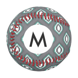 Geometric retro ikat tribal pattern baseball