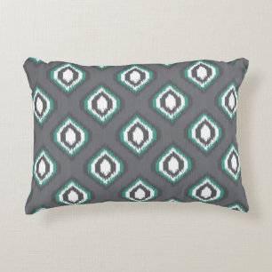 Geometric retro ikat tribal pattern decorative cushion
