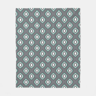 Geometric retro ikat tribal pattern fleece blanket