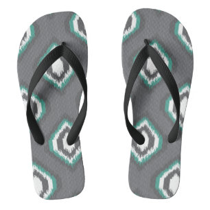 Geometric retro ikat tribal pattern jandals