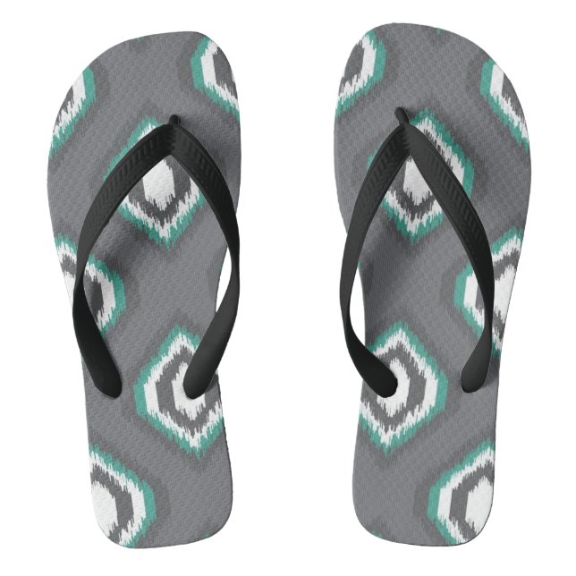 Geometric retro ikat tribal pattern jandals (Footbed)