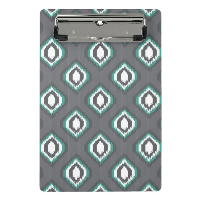 Geometric retro ikat tribal pattern mini clipboard (Front)