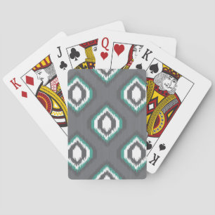 Geometric retro ikat tribal pattern playing cards