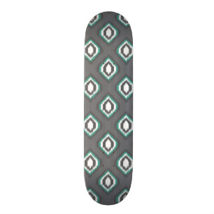 Geometric retro ikat tribal pattern skateboard