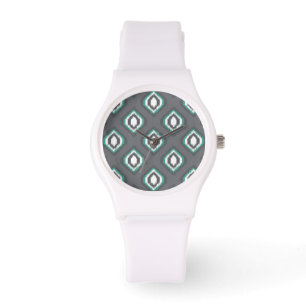 Geometric retro ikat tribal pattern watch