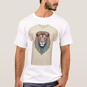 "Geometric Retro Lion: 80s & 90s Throwback Tee" T-Shirt