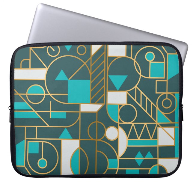 Geometric Retro: Minimalist Artwork Poster. Laptop Sleeve (Front)