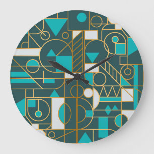 Geometric Retro: Minimalist Artwork Poster. Large Clock
