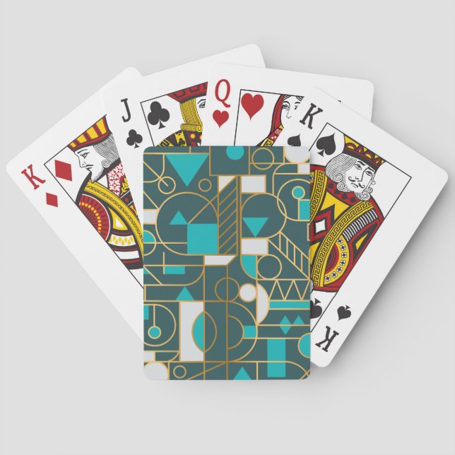 Geometric Retro: Minimalist Artwork Poster. Playing Cards (Back)