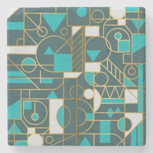 Geometric Retro: Minimalist Artwork Poster. Stone Coaster