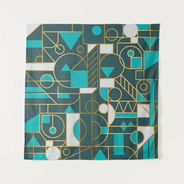 Geometric Retro: Minimalist Artwork Poster. Tapestry (Front)